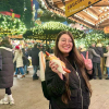Me enjoying a Kasewurst in one of Lux's Christmas Markets