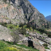 I visited Delphi, which was at a time the center of religious practices in Greece! This photo includes a temple and a theater