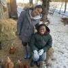 Me on a farm with chickens in Faro, Denmark