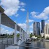 A view of the Kangaroo Point Pedestrian Bridge in Brisbane.