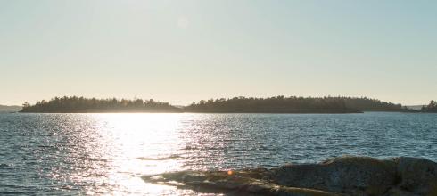 I am standing on one of the many small rocky islands that extend into the Baltic Sea