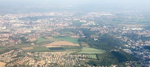 The view from my flight landing in Saxony, Germany