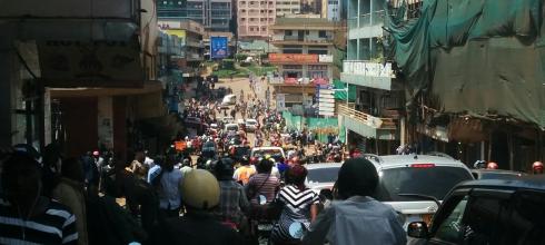 A busy street in Kampala