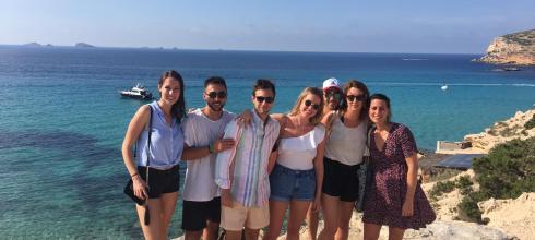 The gang in Cala Comte, the cove near our house!