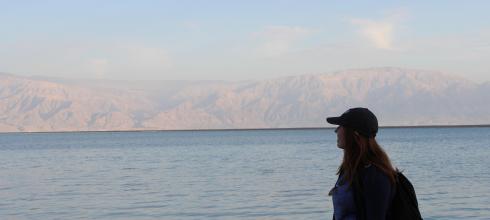 Overlooking the Jordan mountains at the Dead Sea