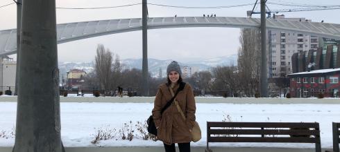 Standing on the bridge that divides North and South Mitrovica