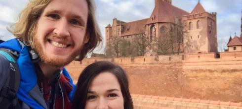 Jimmy and Kelly in front of Malbork castle.