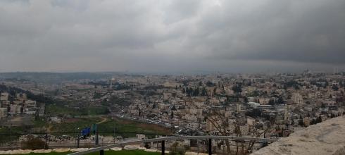 On Mount Zion, overlooking the city of Jerusalem