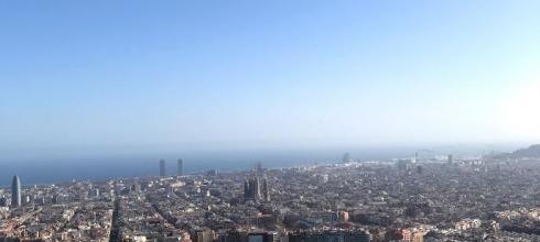 View of Barcelona from the mountains