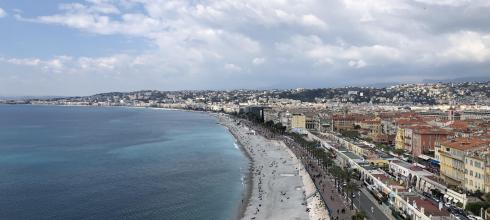 View of the city and Mediterranean Sea in Nice, France