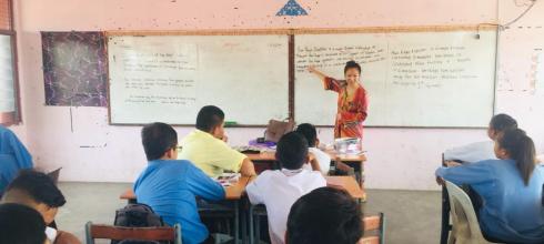 Teaching an English class at SMK Kuala Krau