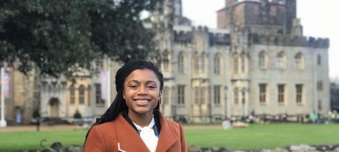 Here is a photo of me in front of Cardiff Castle. I toured the castle with other Fulbright Scholars studying throughout the United Kingdom.  