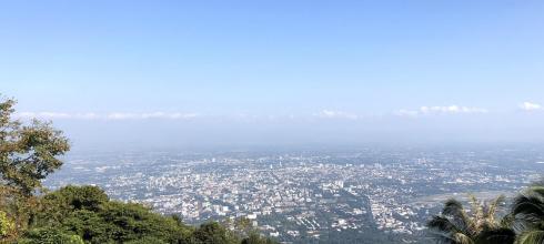 A view of Chiang Mai from higher up in the mountains