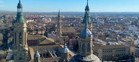 I marveled at the view of the Cathedral of Our Lady of the Pillar from 262 feet above ground.