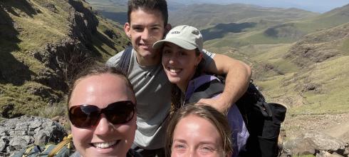 Me and my friends looking over Sani Pass