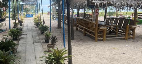 A view of the beach restaurant near my apartment