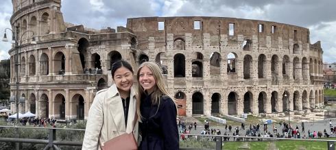 Suebeen and I outside of the colosseum. It's bigger than I expected and very cool!