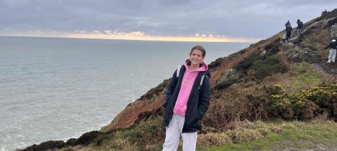 Standing on the edge of Howth before a 4-hour hike. The views were worth every step!