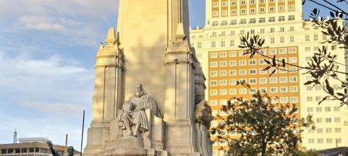 Statue of Don Quixote and Sancho Panza in the city center.