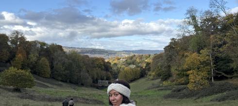 Selfie of me in Prior Park Landscape Garden in Bath