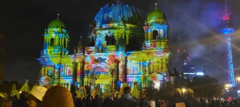 The Berlin Cathedral all lit up