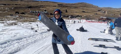 I am learning to snowboard at a ski resort in Buthe Buthe district of Lesotho.