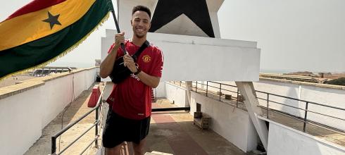 Standing on the Black Star Monument 