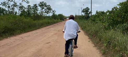 Going for a bike ride with my host dad around the village