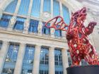 Art outside of a train station in Paris