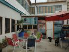 The dining area at a hostel