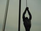 A hanging sculpture