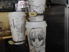 Decorated cups in Starbucks