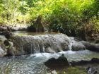 A small waterfall, where we stopped to swim