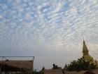 The sunset over Wat That Luang in Vientiane