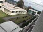 The courtyard outside of Sister Miyake's office