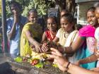 Performing a ritual at the Shiva temple