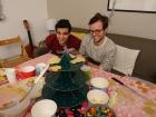 Soufiane and Ethan making cookies