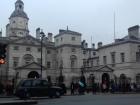 Typical London black cab in front of the Cavalry Museum