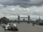 Ferries traveling down the Thames river