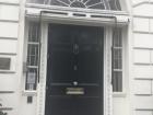 The front door to the academic building in London