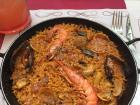 Seafood paella