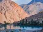 A lake in Tajikistan's Fann Mountains. Legend has it that this chain of seven lakes were once girls who didn't like the men they were supposed to marry. They told their parents they'd rather do anything than marry the men, so God turned them into lakes.