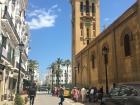 You can see the petite yellow taxi by the church - a landmark - in Tetouan