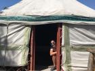 We took a bathroom/snack break and I took a picture in this yurt (Kazakhs were historically nomadic and lived in yurts)