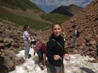 Our snowball fight in the mountains!