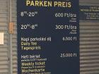 Price options for a parking garage - around $25 a day or $100 a month