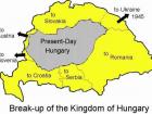 This shows the breakup of Hungary after WWII and how much smaller it currently is