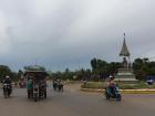 A variety of vehicles share the road in Siem Reap