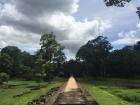 Clouds roll over a temple at Angkor Wat, threatening rain