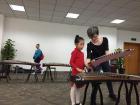 Setting up the guzheng is as easy as putting it on a stand